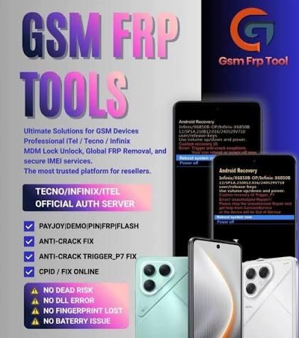 #4961 GsmFRPTool TECNO , INFINIX, iTEL OTP FLASH/UNLOCK/FRP/DEAD FIX - OTP Valid 24 Hours